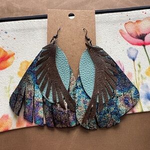 Boho Chic Multicolor Feather Earrings